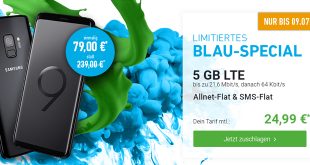 Galaxy S9 mit 5 GB LTE Allnet nur 24,99€ mtl.