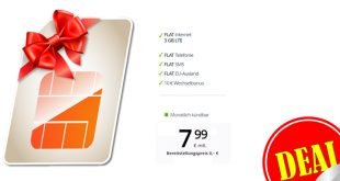 ‌3 GB LTE + Allnet + monatlich kündbar nur 7,99€ mtl.‌