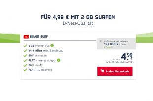 FÜR 4,99 € MIT 2 GB SURFEN - D-Netz