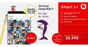 Galaxy Note 9 mit 5 GB LTE nur 36,99€ mtl.