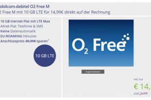 o2 Free M 10 GB LTE für 14,99€