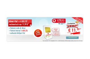 Allnet-Flat + 4 GB LTE Vodafone 11,99€