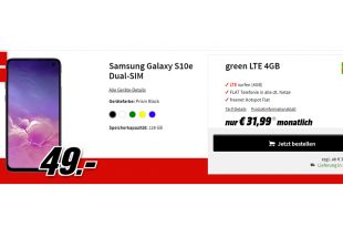 Galaxy S10e mit 4 GB LTE nur 31,99€