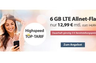 6 GB LTE für nur 12,99 € mtl.