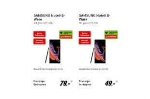 SAMSUNG Note9 B-Ware ab 21,99€ mtl.