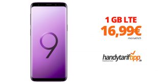 Galaxy S9 mit 1 GB LTE Allnet nur 16,99€