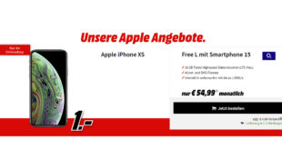 Apple iPhone XS mit 30 GB LTE nur 54,99€