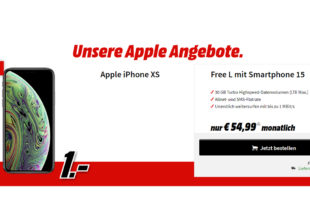 Apple iPhone XS mit 30 GB LTE nur 54,99€