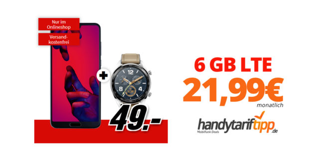 Huawei P20 Pro & Watch GT mit 6 GB LTE nur 21,99€