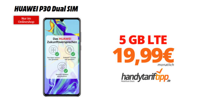 HUAWEI P30 Dual SIM mit 5 GB LTE nur 19,99€