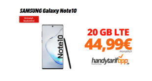 Galaxy Note10 mit 20GB LTE nur 44,99€