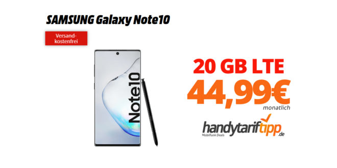 Galaxy Note10 mit 20GB LTE nur 44,99€
