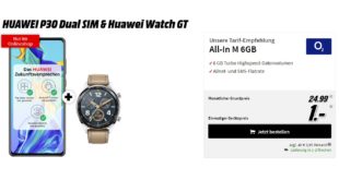 HUAWEI P30 & Watch GT mit 6 GB LTE nur 24,99€