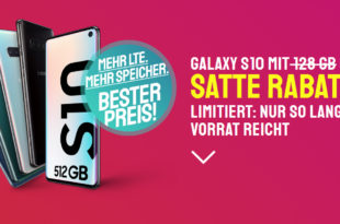Galaxy S10 512GB mit 20 GB LTE nur 34,99€