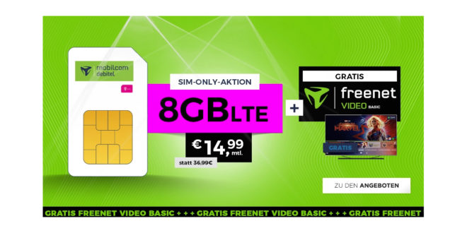 Telekom 8 GB LTE mit freenet Video nur 14,99€