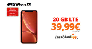 APPLE iPhone XR mit 20GB LTE nur 39,99€