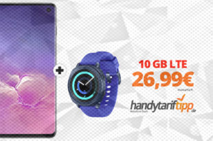 Galaxy S10 & Gear Sport Smartwatch mit 10GB LTE nur 26,99€