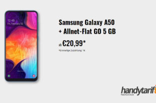 SAMSUNG GALAXY A50 mit 5 GB LTE nur 20,99€