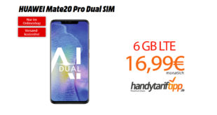 Mate20 Pro mit 6 GB LTE im Telekom Netz nur 16,99€