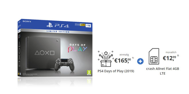 PS4 Days of Play (2019) mit 4 GB LTE nur 12,99€