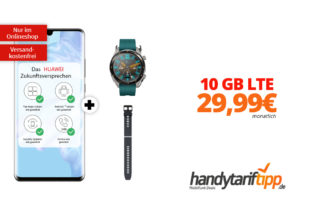 HUAWEI P30 Pro & Huawei Watch GT Active & Huawei Silikon Armband mit 10 GB LTE nur 29,99€