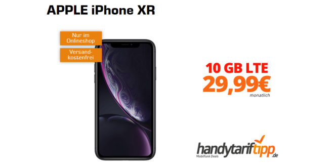APPLE iPhone XR mit 10 GB LTE nur 29,99€