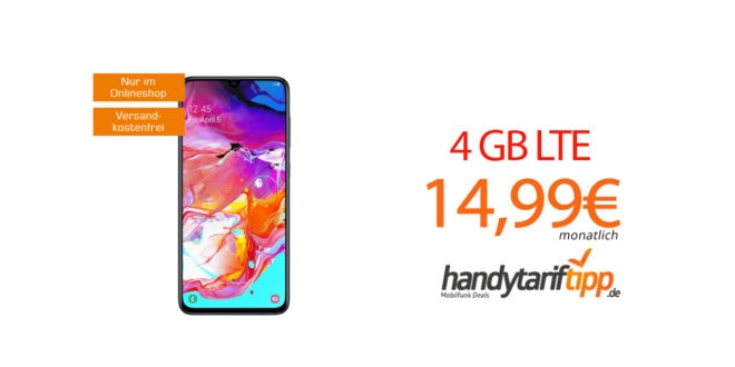Galaxy A70 mit 4 GB LTE nur 14,99€