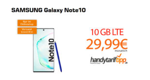 Galaxy Note10 mit 10 GB LTE nur 29,99€