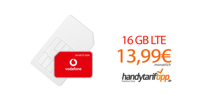 16 GB LTE Allnet Flat im Vodafone-Netz für nur 13,99€