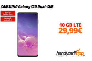 SAMSUNG Galaxy S10 Dual-SIM mit 10GB LTE nur 29,99€