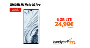 XIAOMI Mi Note 10 Pro mit 6 GB LTE nur 24,99€