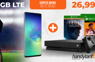 SUPER BOWL Blitz-Deal! Galaxy S10 & Xbox X Star Wars & NFL 2020 mit 6 GB LTE nur 26,99€