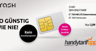100 Freiminuten & 750 MB LTE im Telekom Netz nur 2,99€