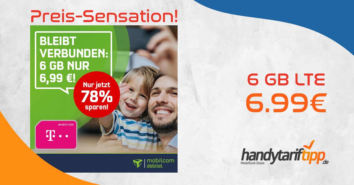 Preis Sensation 6 Gb Lte Allnet Im Telekom Netz Nur 6 99 Handytariftipp