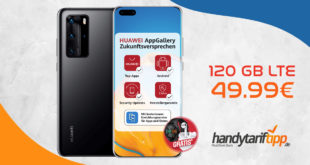 Huawei P40 Pro & Smartwatch GT2e & Huawei Freebuds 3 mit 120 GB LTE nur 49,99€