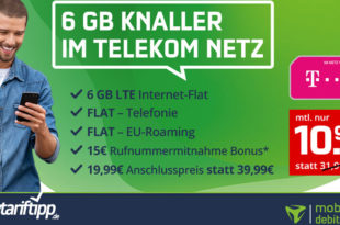 6GB LTE Allnet Flat im Telekom-Netz nur 10,99€