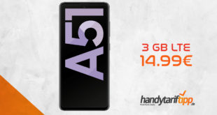 SAMSUNG Galaxy A51 mit 3 GB LTE nur 14,99€