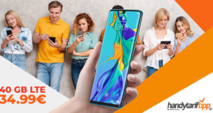 HUAWEI P30 Pro mit 40 GB LTE nur 34,99€