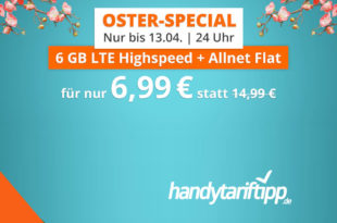 6 GB LTE Allnet Flat (monatlich kündbar) für 6,99 Euro mtl.