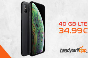 Apple iPhone XS 256GB mit 40 GB LTE nur 34,99€