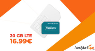 LTE 20 GB (monatlich kündbar) nur 16,99€