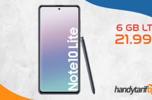 SAMSUNG Galaxy Note 10 Lite mit 6 GB LTE nur 21,99€