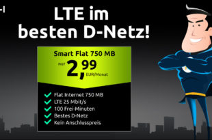 100 Minuten & 750 MB LTE im Telekom Netz nur 2,99€