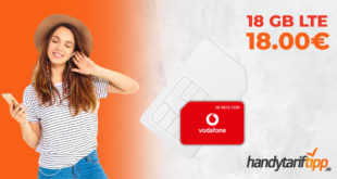 LTE 18 GB im Vodafone Netz nur 18€ mtl.