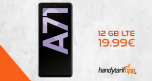 SAMSUNG Galaxy A71 mit 12 GB LTE nur 19,99€