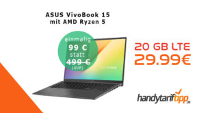 ASUS VivoBook 15" Notebook mit 20 GB LTE nur 29,99€