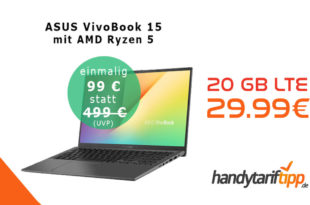 ASUS VivoBook 15" Notebook mit 20 GB LTE nur 29,99€