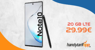 SAMSUNG Galaxy Note10 mit 20 GB LTE nur 29,99€