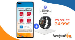 HUAWEI P40 & Huawei Watch GT 2e & Körperfettwaage & 6 Monate Huawei Music mit 20 GB LTE nur 24,99€