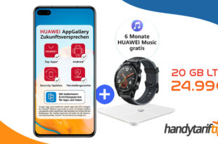 HUAWEI P40 & Huawei Watch GT 2e & Körperfettwaage & 6 Monate Huawei Music mit 20 GB LTE nur 24,99€